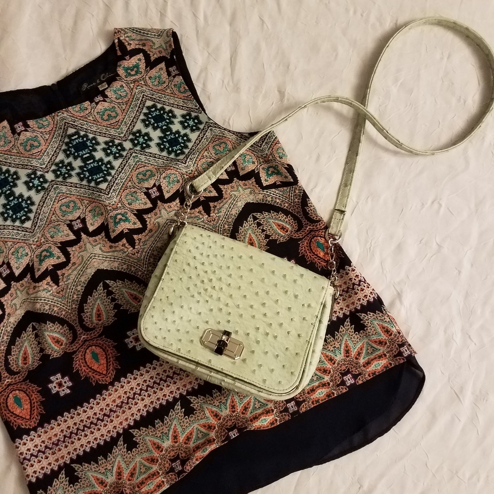Mint Ostrich purse